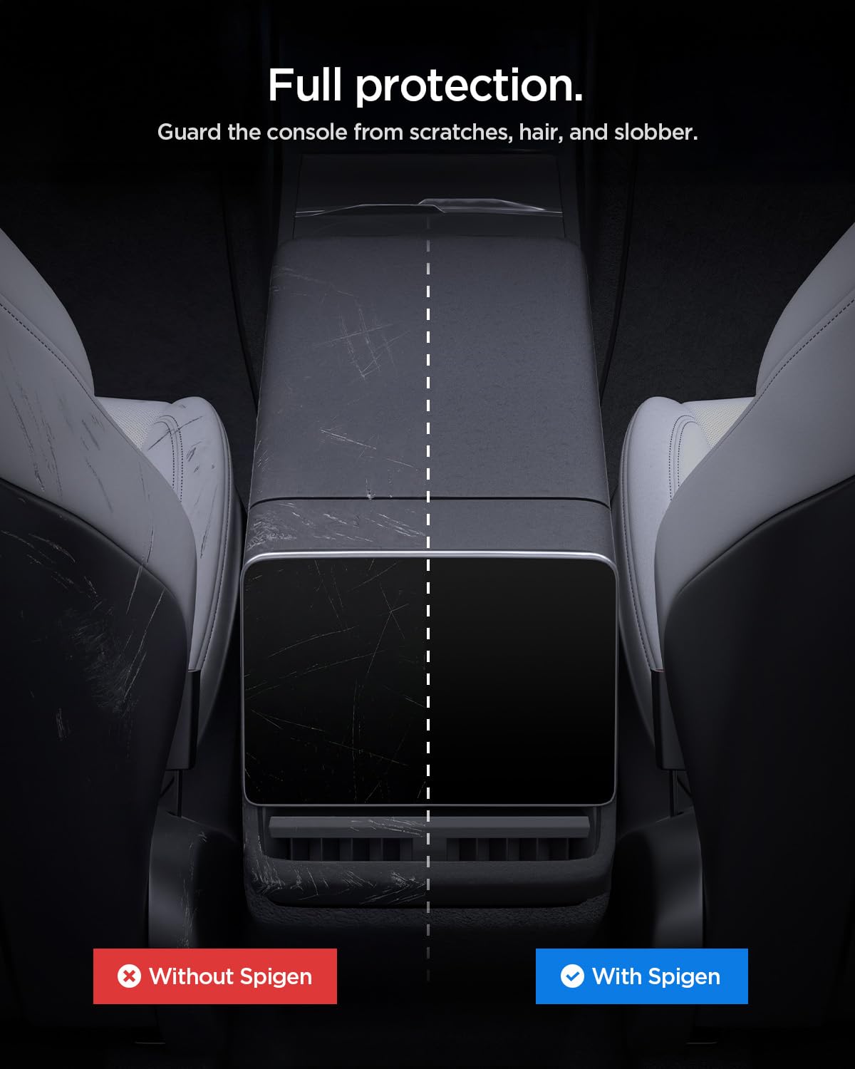 Spigen Tesla Model Y/3/X/S Paratia per Cani da Auto, Barriera per Animali, Divisore per Sedile Posteriore, Accessorio Compatibile con Tutte le Auto e con Tesla Model Y Juniper, Model 3 Highlnad