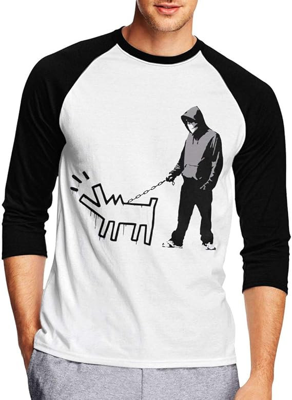 Amazon Co Jp バンクシー キース ヘリング Haring Dog 犬 メンズ Tシャツ 七分袖 柔らかい トレーナー インナー ファッション かっこいい ファッション