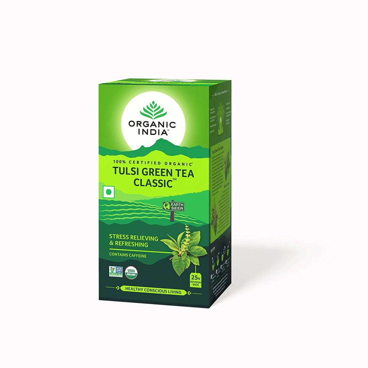 Organic India Tulsi Green Tea with 25 Bags - Pack of 5 - Image 3 thumbnail