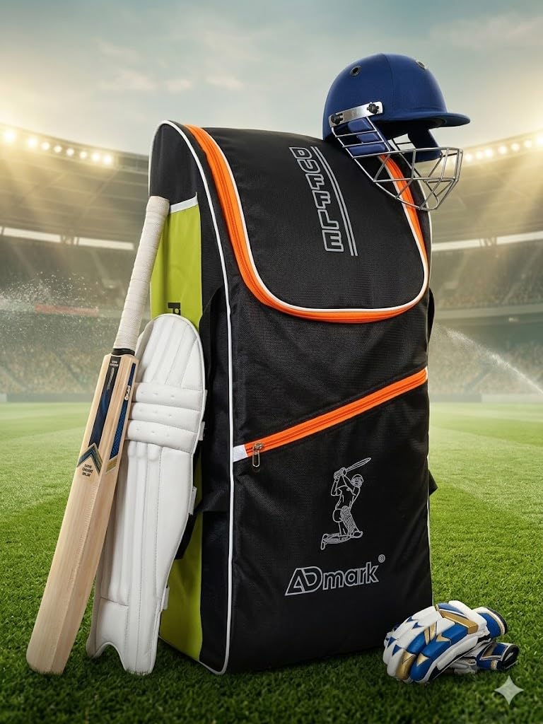 Duffle Cricket Kit Bag, Black and Backpack Style, 69.85 x 20.32 x 32.51 cm, Spacious with Ventilated Back Panel-image-46