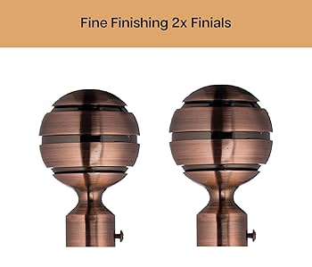 Kestral 28 Mm Fixed Length Metal Curtain Poles Ball Finials Curtain Pole Fixing Includedantique Brass 120cm~p87090639