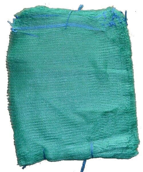 Prostko LTD 100 Green Net Sacks with Drawstring / 35cm x 50cm / Holds 5Kg / Strong and Reusable Mesh Woven Bags / Kindling Logs Onions / Polypropylene Net Sacks