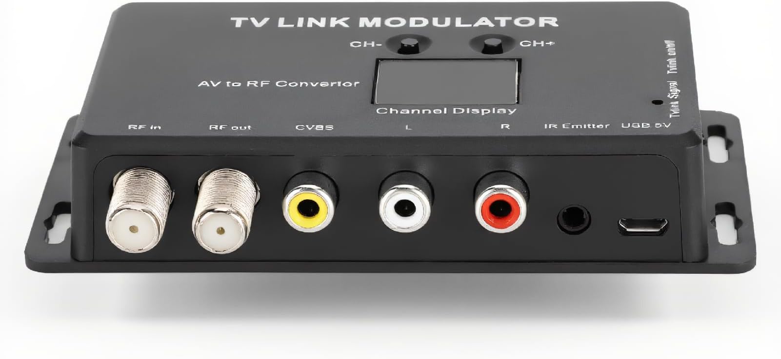 UHF Modulator, IR Modulator TM70 TV Link Modulator AV to RF Converter IR Extender with Channel Display RF Modulator for TV with USB Charge Cable