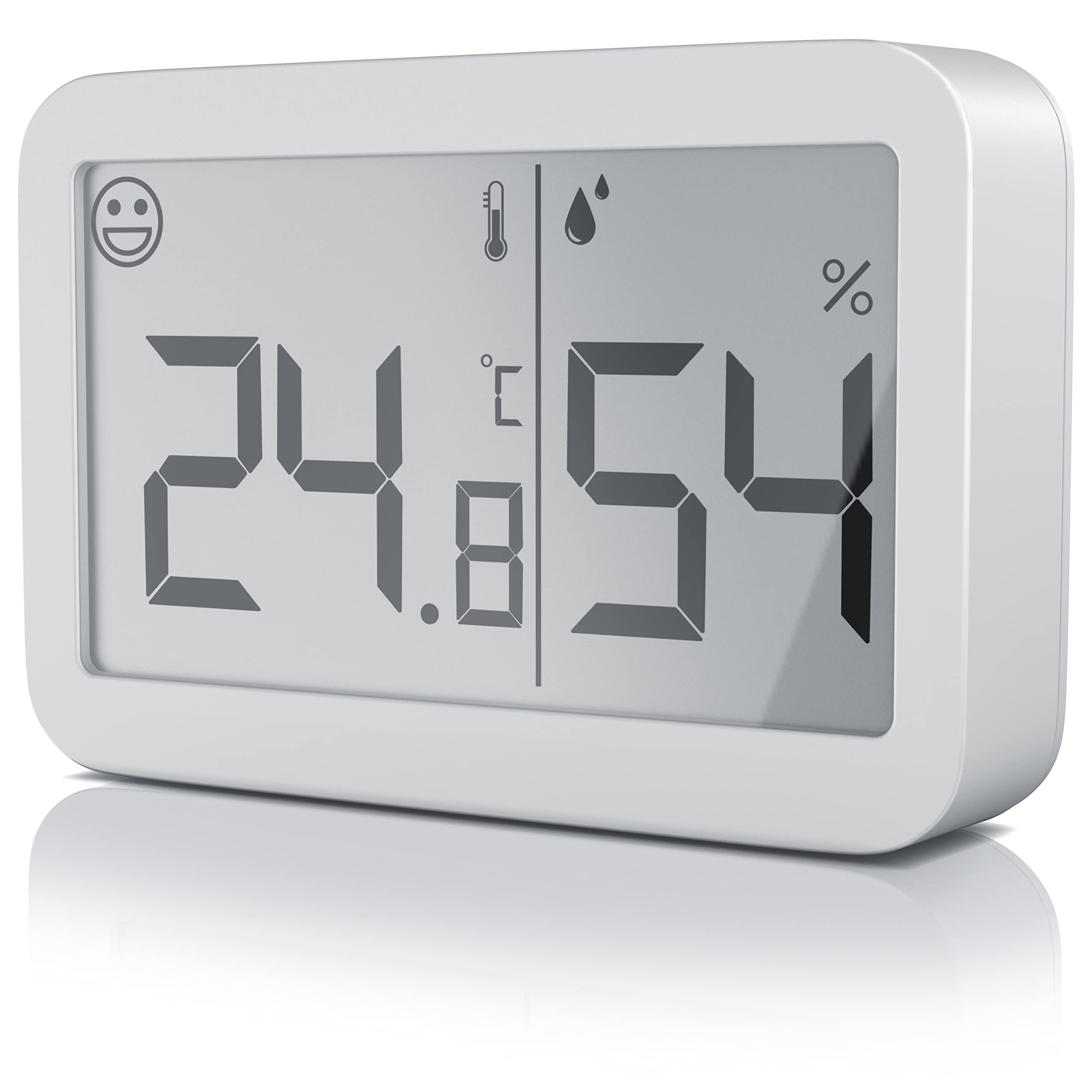 Thermomètre hygromètre digital d'intérieur, température et humidité, affichage LCD, blanc