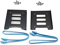Vista 9 de PASOW Paquete de 2 bahías de disco duro SSD HDD de 2.5" a 3.5" Soporte de soporte de montaje de metal para PC (soporte)