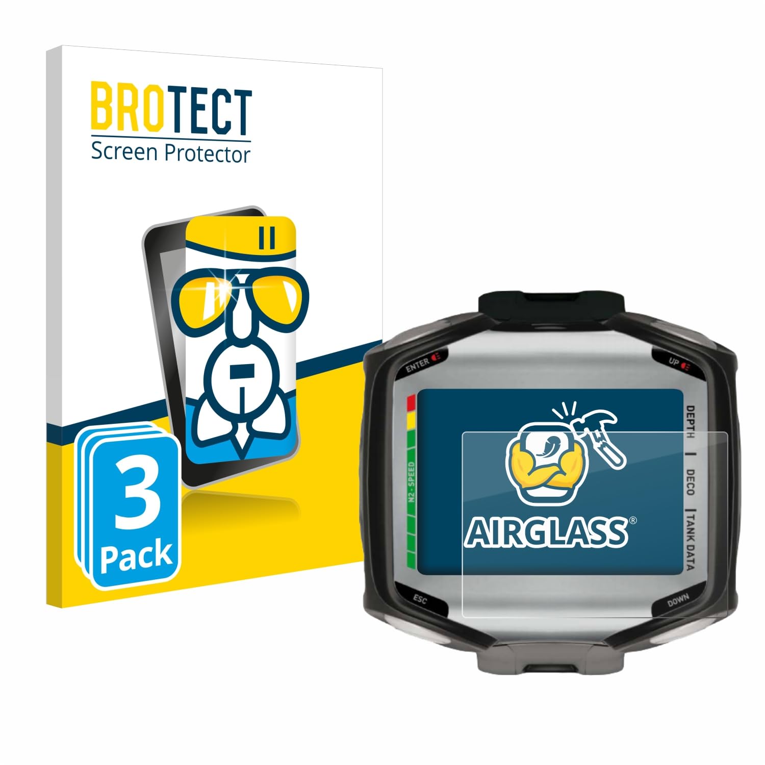 BROTECT AirGlass Displayschutz (6 Stück) – Für Swissphone S.Quad X15/X35/C45/C35, 9H Härte