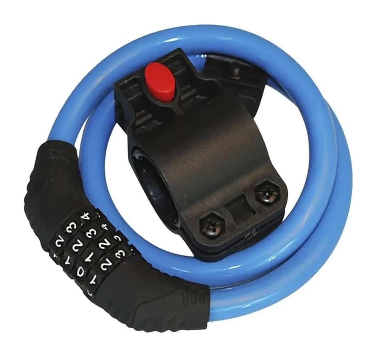 Giveduno Blu Bicycle Lock, Bicycle Lock 4 Digit Combination Steel Cable Multicolor For Mtb
