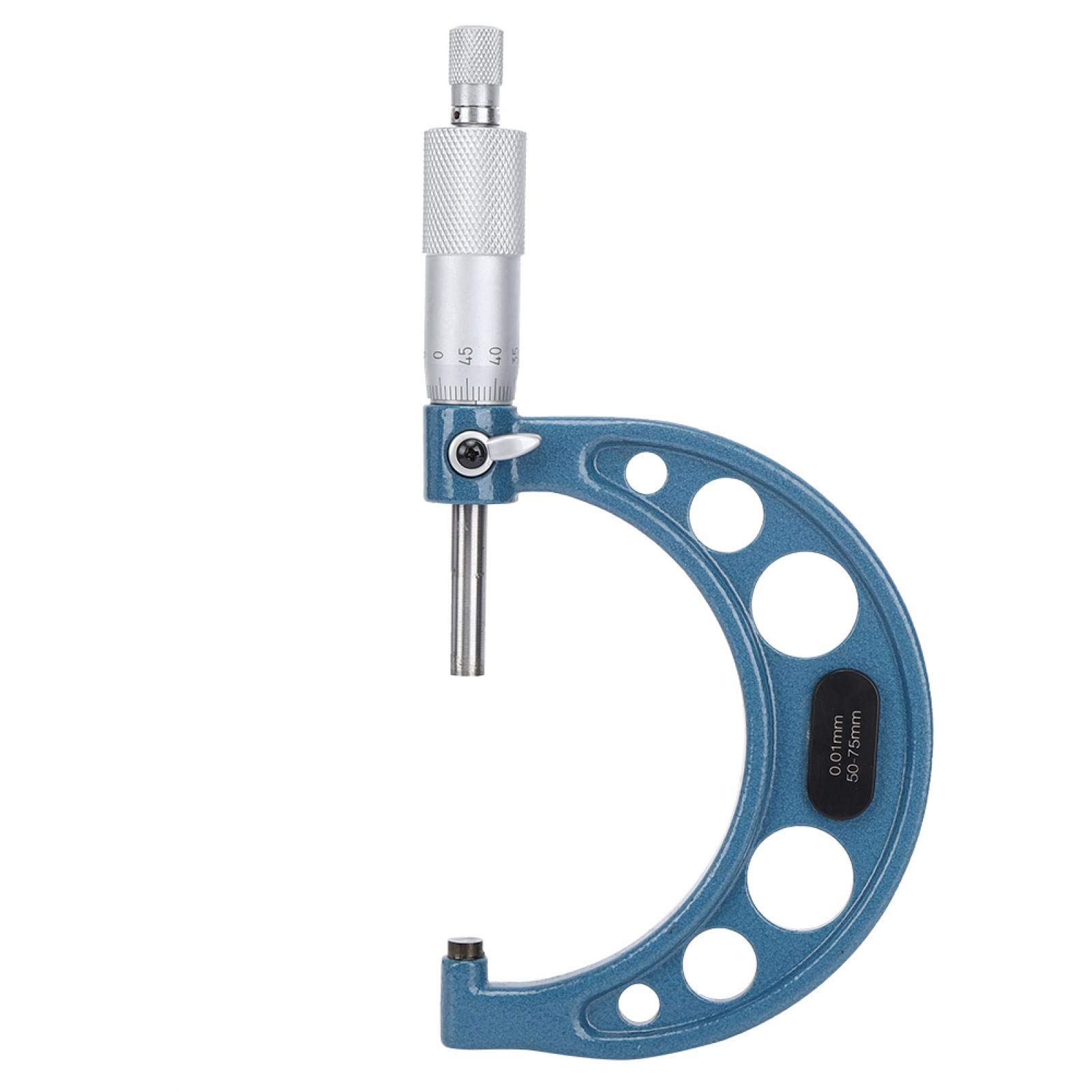 3pcs micromètre, métrique 0-25mm, 25-50mm, 50-75mm roulement en acier outil de mesure du diamètre extérieur de haute précision avec étui, avec tige de mesure de 25mm, 50mm et clé