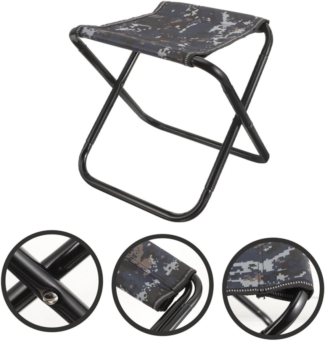 Portable Folding Camp Stool Large Lightweight Foldable Chair with Camouflage for Outdoor Camping Hiking Fishing Gardening and Walking
