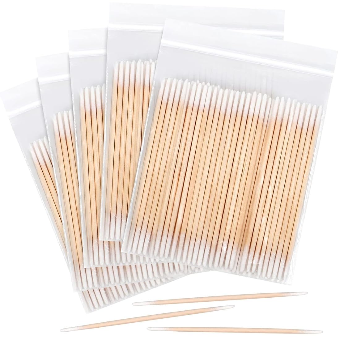 800 Stück Spitze Wattestäbchen Mit Box – Microblading, Make-up, Nägel (Präzisionsspitze, Holzstiel)