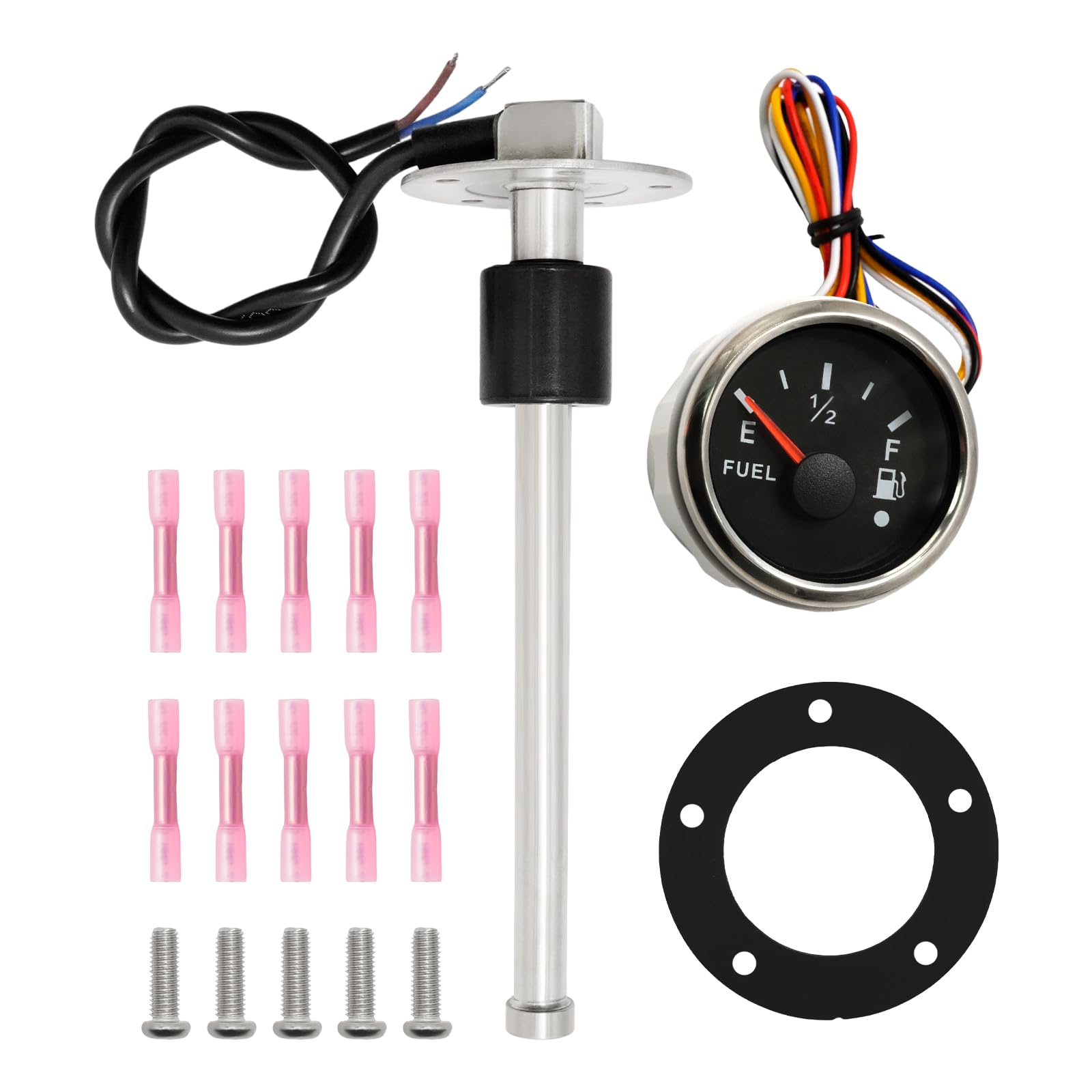 Hoypeyfiy 200 mm Kraftstoffanzeige, Universal Auto Kraftstoffstandsanzeige Tankuhr mit Wasserstandssensor Kraftstoffsensor, für Auto/SUV/Boot/Pkw Lkw/Wohnmobil
