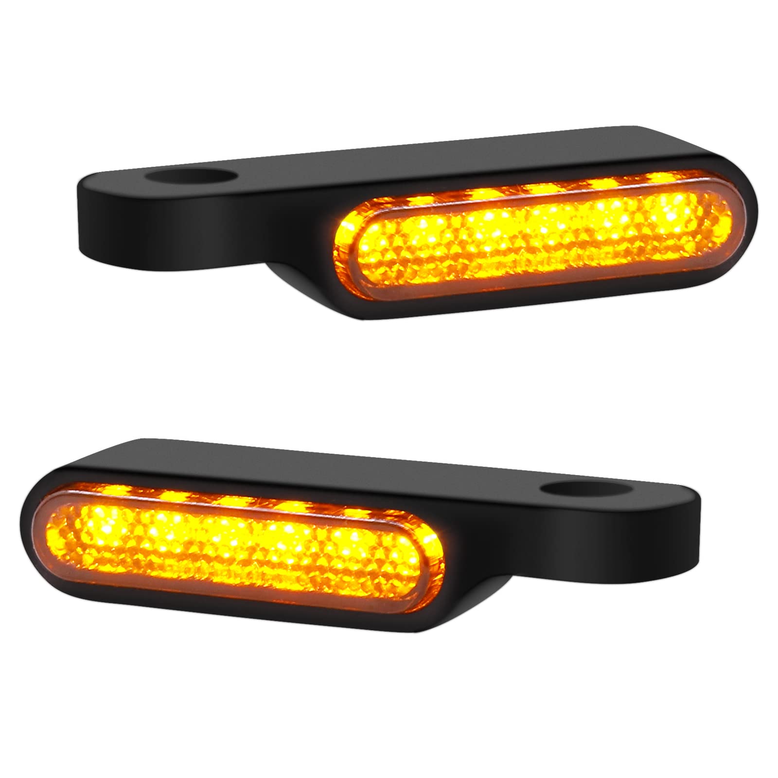 NWpangu Motorbike Handlebar Turn Signal Lights,LED Flowing Flashing Indicators Blinkers Handle Bar Marker Light compatible with Scooter Quad Cruiser Motorcycle.