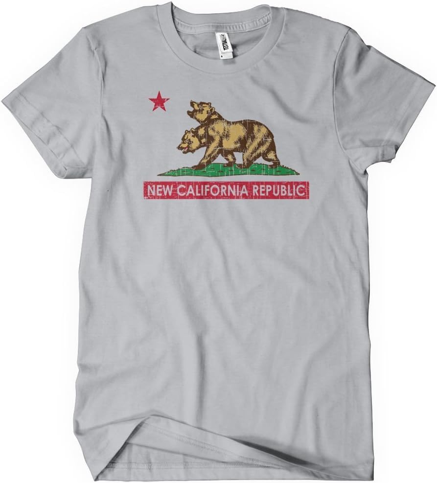 New California Republic Mens Funny T-Shirt Tee Fall 3 4 Out NCR Flag Wasteland Multicolored X-Large