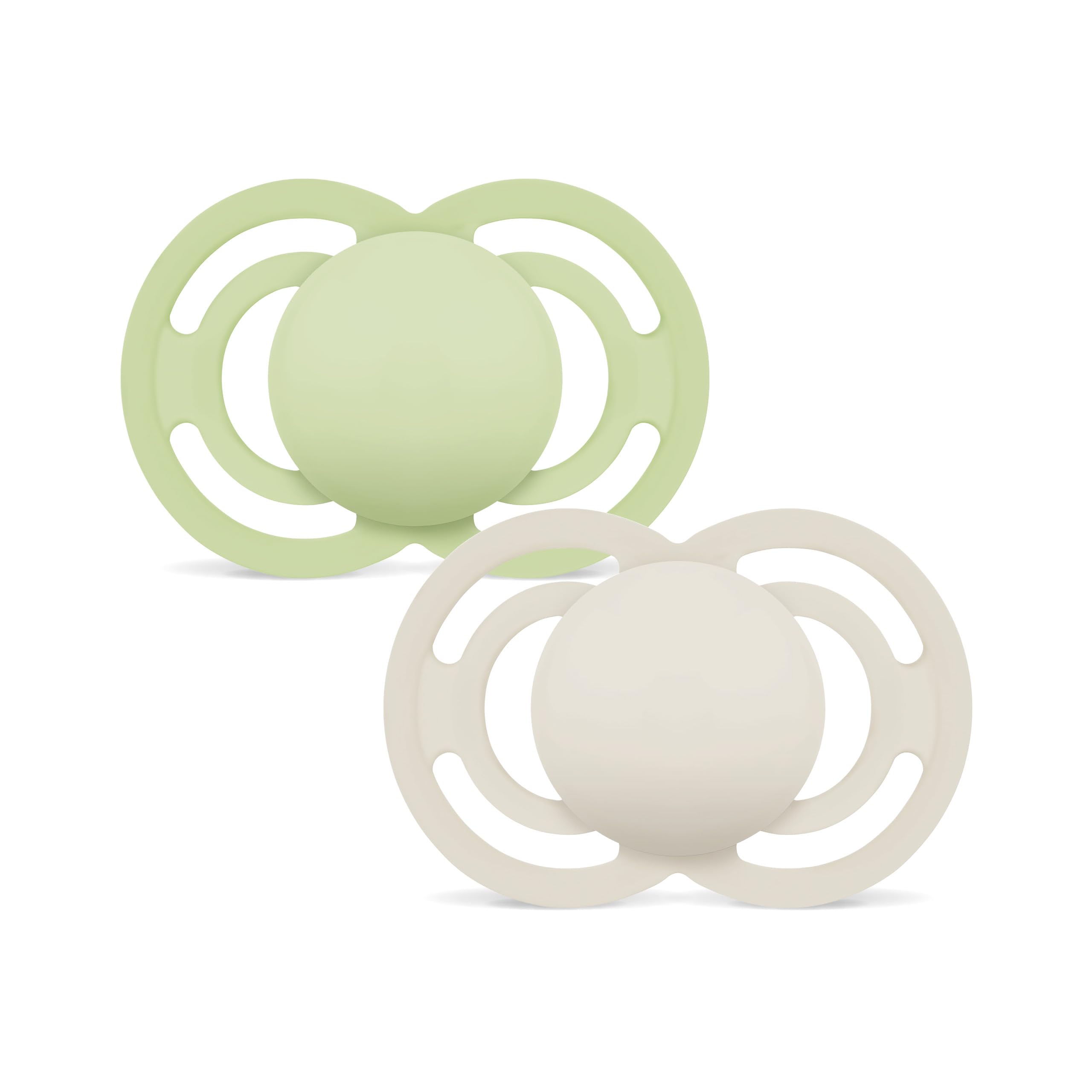 MAM Pacifier, from 6 Months, Extra Thin and Flexible Teat, Flat and Symmetrical Silicone Skin Soft Silicone Easy Acceptance, with Self-Sterilizing Box, MAM Perfect, Neutral Matt, 2 Units