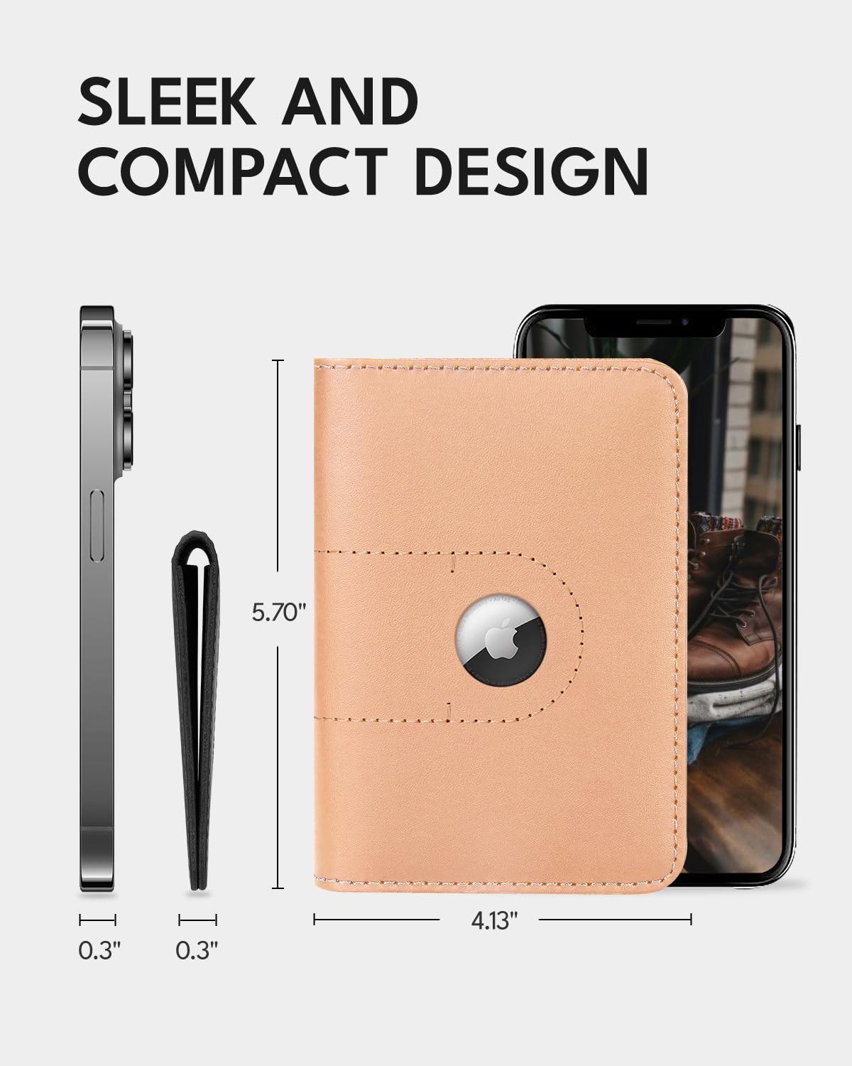 Funda Tipo Cartera de Piel auténtica para Hombre