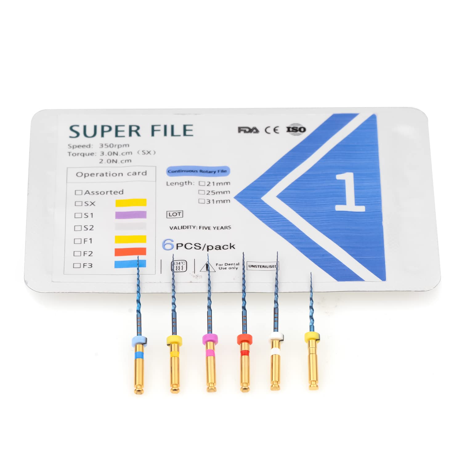10 Packs De Limes Endodontiques Rotatives X3-MAX Blue Niti - 25mm - Pour Dentisterie