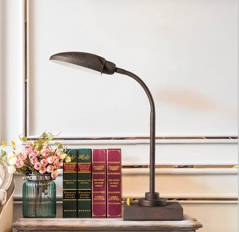 Vinta Antike rost Arbeitsplatzlampe Metall Leselampe Verstellbare Schreibtischlampe G9 Retro Tischleuchte Schlafzimmer Nachttisch Lampe Arbeitsplatz-Leuchte
