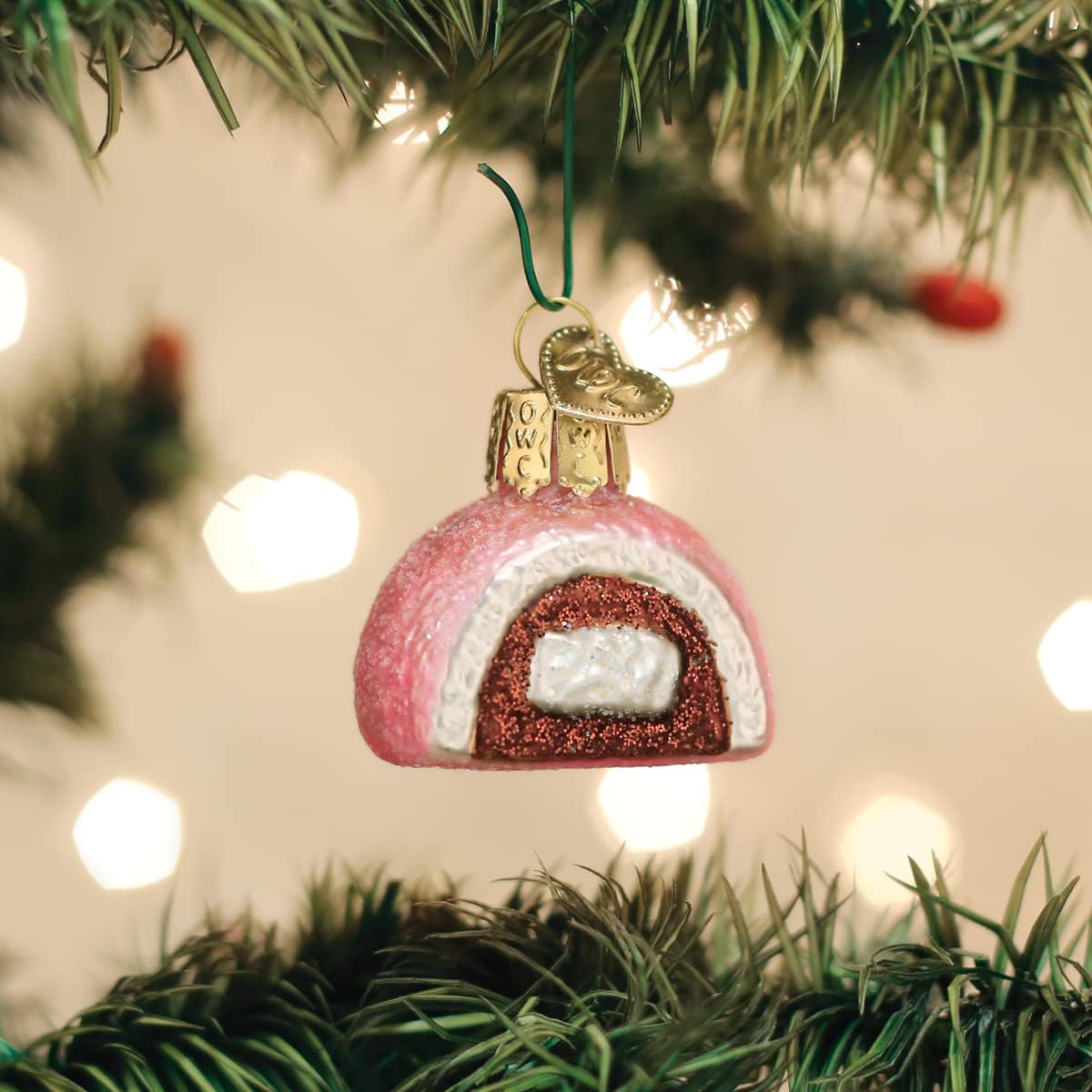 Old World Christmas Mini Snoball Glass Blown Ornament for Christmas Tree, Handcrafted Holiday Decoration, Holiday Collection