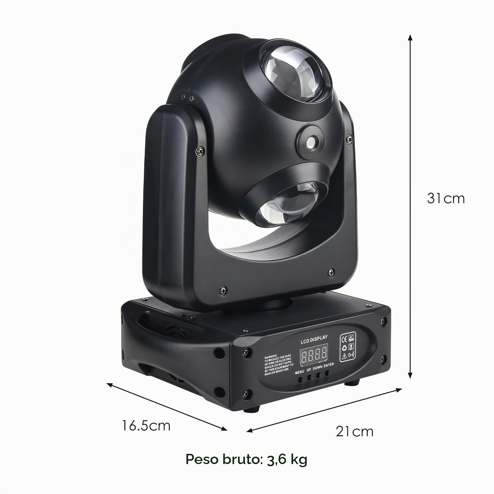 Luces de fiesta de DJ, luz de cabeza móvil de 100 W con luz de escaneo con efecto de haz, luces de DJ giratorias infinitas con sonido activado para bodas, fiestas de DJ y casas en vivo