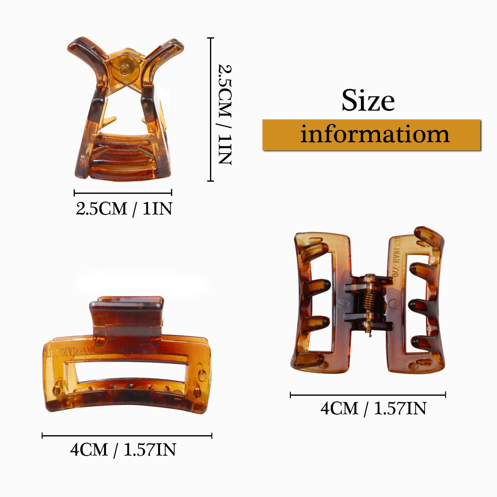 Kavya 10 Pcs Mollettone Capelli, Pinze per Capelli Quadrati in Plastica 4 CM, Pinza Capelli Piccola Antiscivolo Ciappo per Capelli, Accessori Capelli Donna per Ragazze Donne Capelli Sottili-A