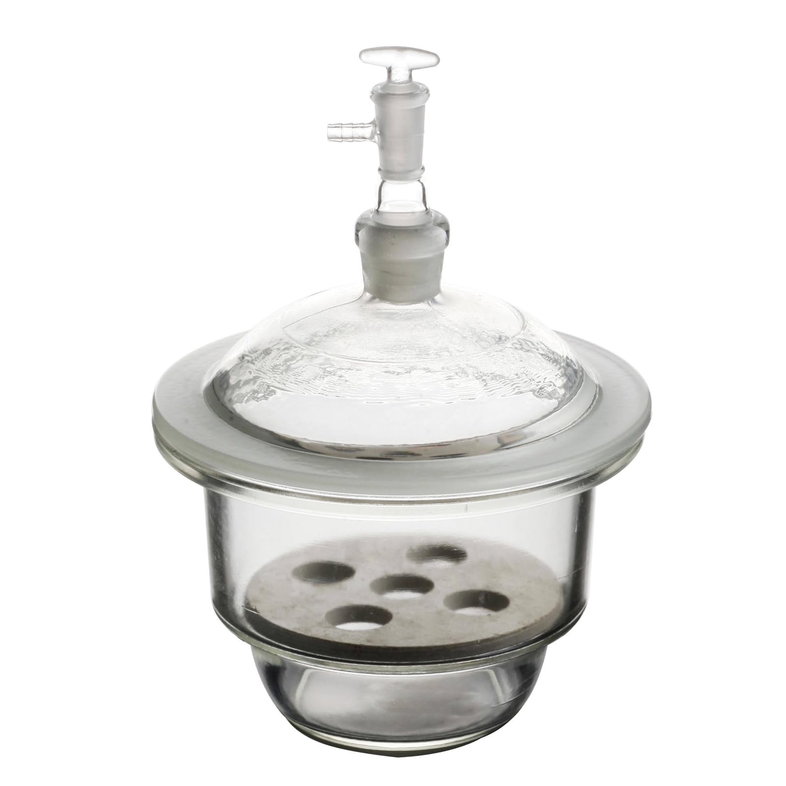 Szklany eksykator próżniowy, szklana suszarka próżniowa z płytą porcelanową, pogrubione ścianki/wysoka przezroczystość, do badań laboratoryjnych, odpowiedni dla przemysłu farmaceutycznego