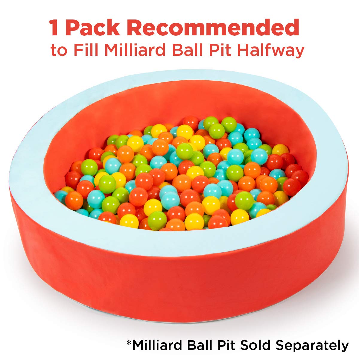Milliard Ball Pit Balls Pack of 400 / 5 Bright Colors in 2 Mesh