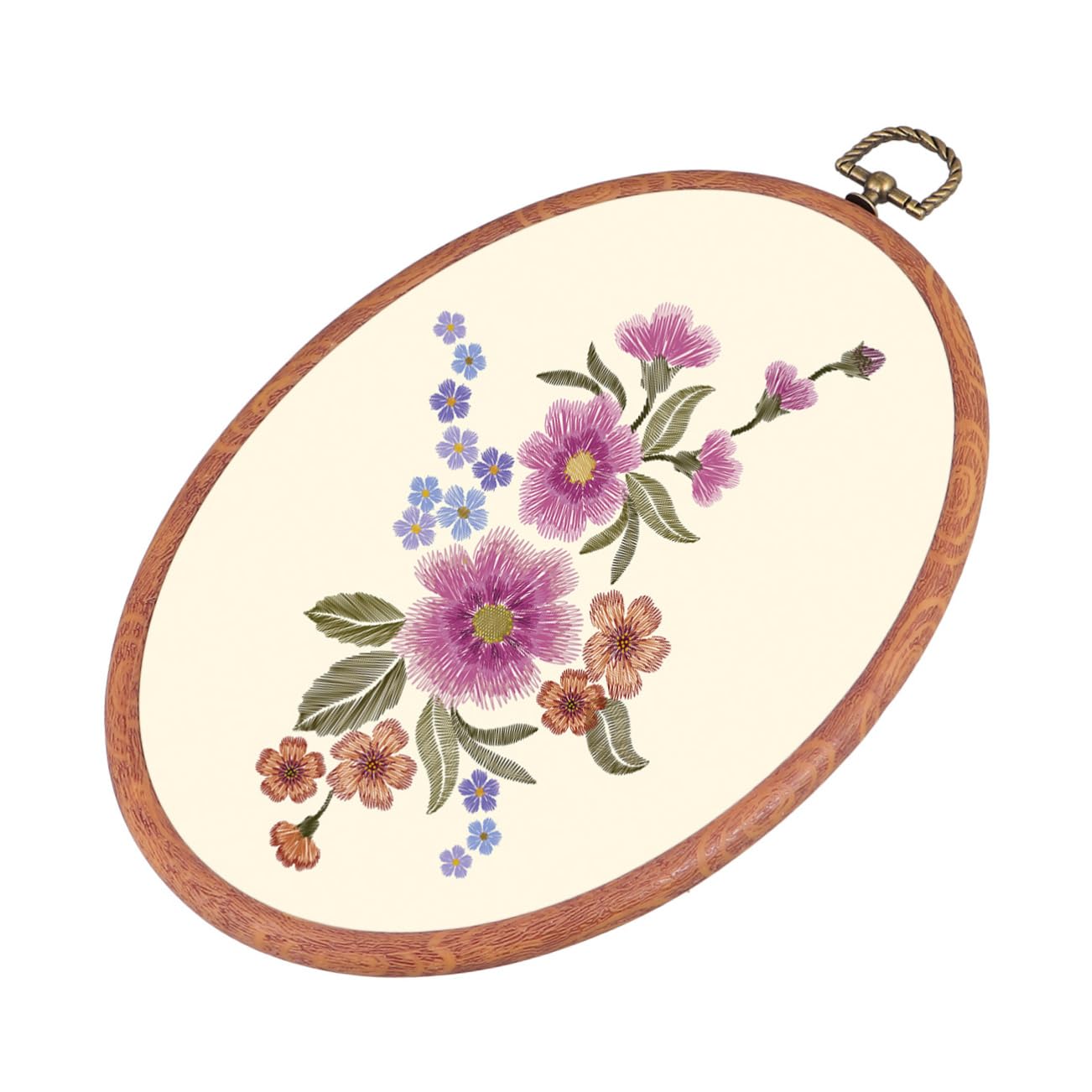 OSALADI 3pcs Elliptical Embroidery Hoop Imitated Wooden Cross Stitch Frame for DIY Craft Projects Needlework Quilting Home Decorations