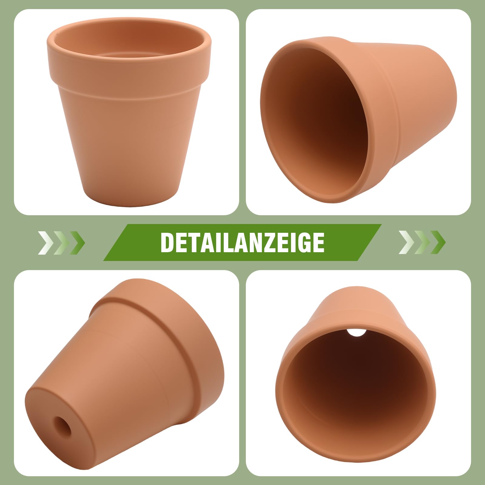 Hoypeyfiy 8 mini vasi in terracotta, 8 x 8 cm, con sottovaso e foro di scarico, per regali di nozze botanici