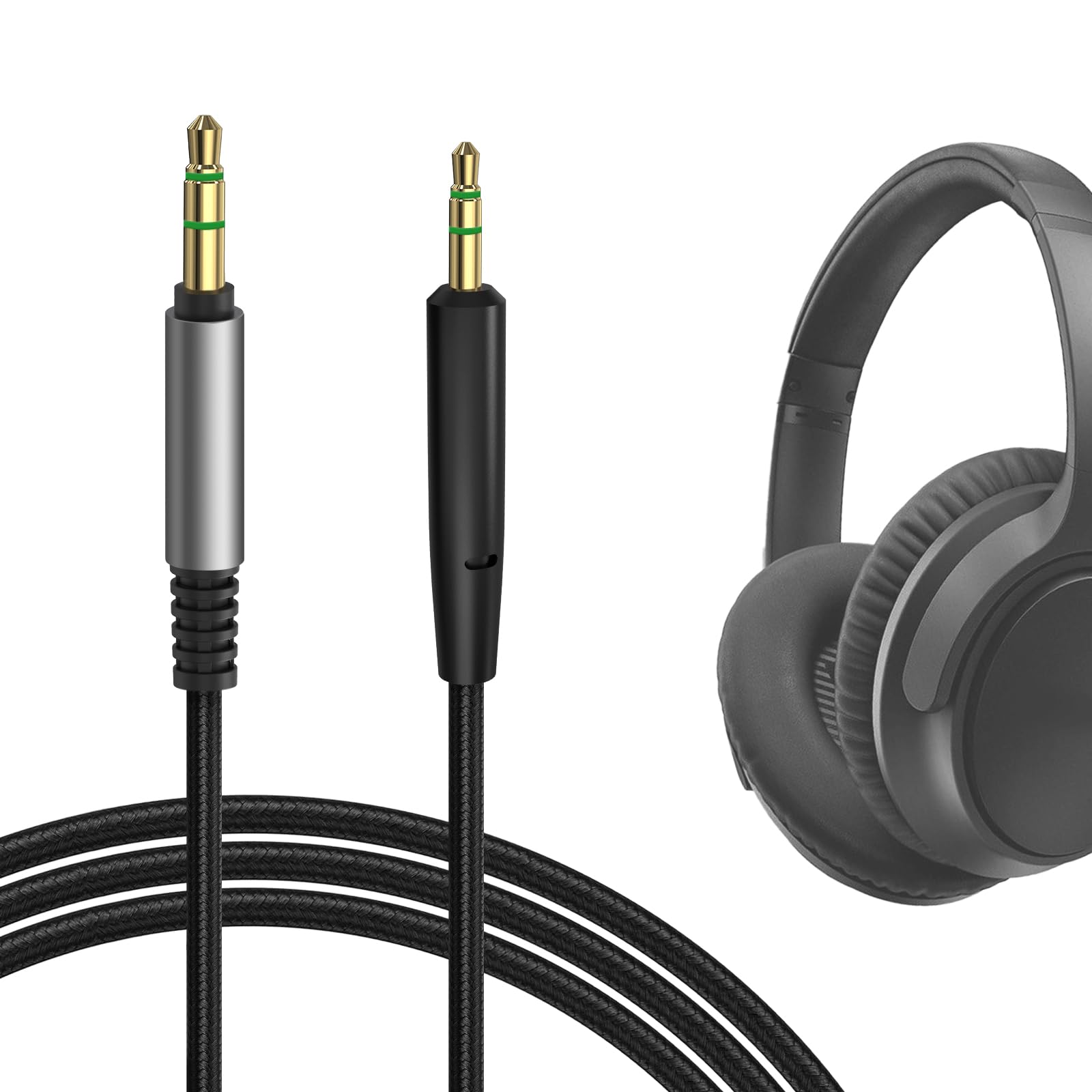 GEEKRIA Audio Cable Compatible with Bose SoundTrue Around-Ear II/AE2, Soundlink On-Ear/II, 2.5mm Braided Nylon Replacement Stereo Cord (4 ft / 1.2 m)