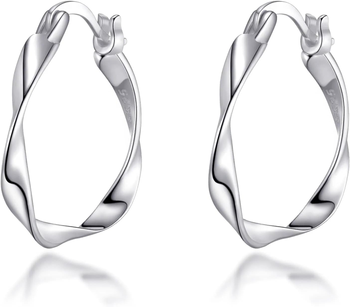 Orecchini A Cerchio Sfoni In Argento 925 Con Zirconia – Piccoli Cerchi Intrecciati Ipoallergenici, 15/20mm