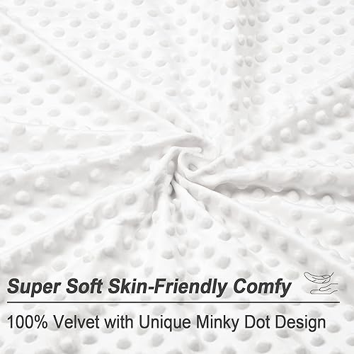 Miniatura 4 de PHF Minky Dot - Fundas de almohada europeas de 26 x 26 pulgadas, paquete de 2 fundas de almohada suaves y acogedoras de terciopelo real, sin