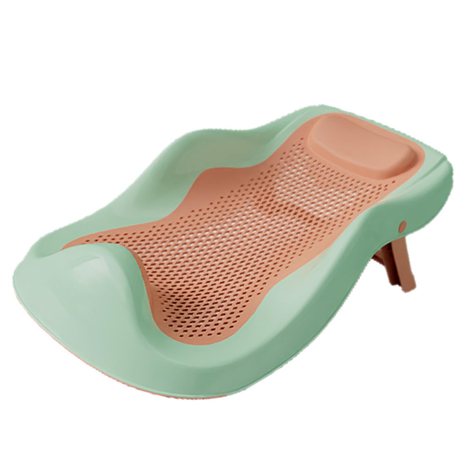 Rosvola Soporte de Baño para Bebé Bañista Ergonómico y Antideslizante para Bebés Material Ligero PP 1 Unidad (GREEN)