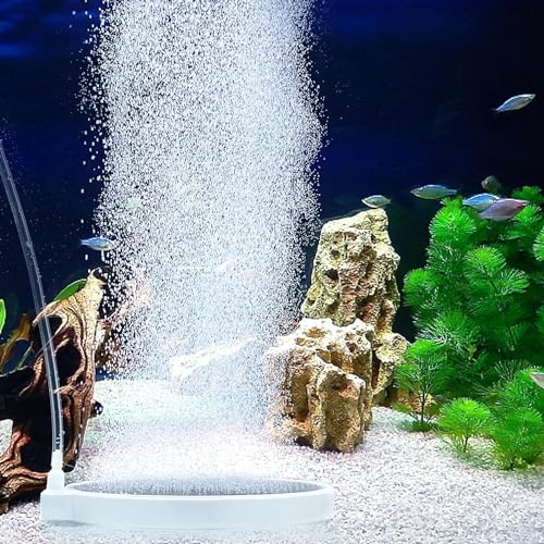 Image of UPETTOOLS Aquarium Air Stones - 5 Inch Fish Tank Bubbler Stone, Ultra-High Dissolved Oxygen Diffuser Nano Airstone Aerator for Fish Tanks 80 to 130 Gallon with Airline Tubing Accessories