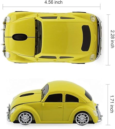 Miniatura 5 de Ratón de coche de computadora Ratón inalámbrico portátil Ratones ópticos de escritorio con receptor USB de 2.4 GHz Faro LED (rojo)