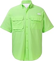 Vista 1 de BASSDASH UPF 50 Camisa de vestir para pesca de manga corta con botones para hombre, tejida, de manga corta, para exterior