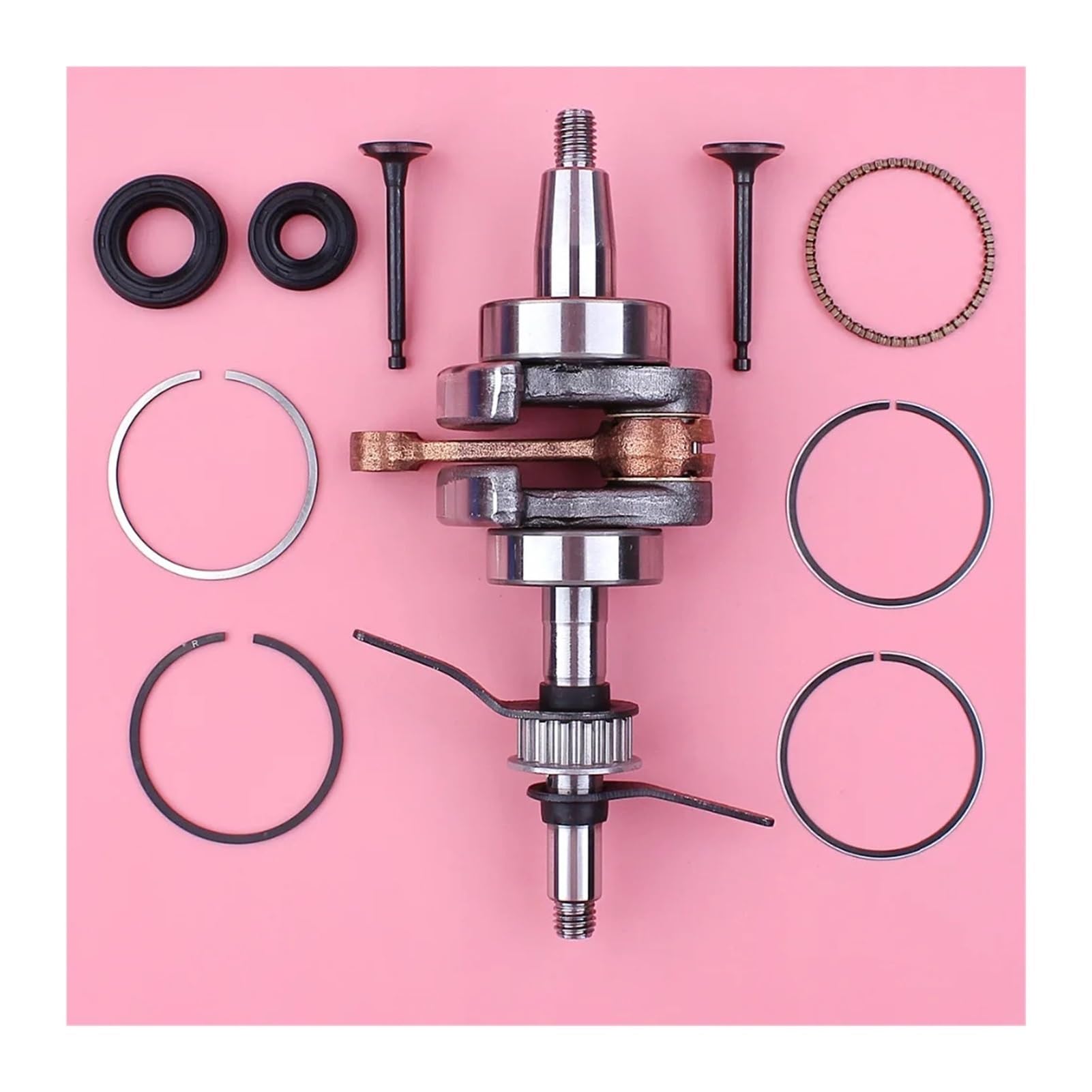 Kit de Juntas de pistón y válvula de Sello de Aceite for cigüeñal, for Motor pequeño de cortacésped GX35 de 35 CC y GX 35