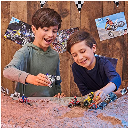 Image of Supercross, Authentic 5-Pack of 1:24 Scale Die-Cast Motorcycles with Rider Figure, Toy Moto Bike for Kids and Collectors Ages 3 and up