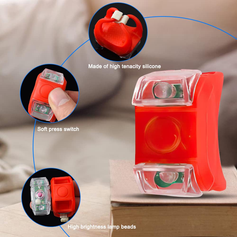 8x LED Kinderwagenlichter Silikon - Wasserdichte Frosch-Lichter Mit 3 Leuchtmodi