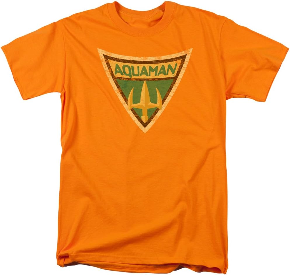 Trevco Batman Bb-Aquaman Shield - Short Sleeve Adult 18-1 Tee - Orange44; 3X