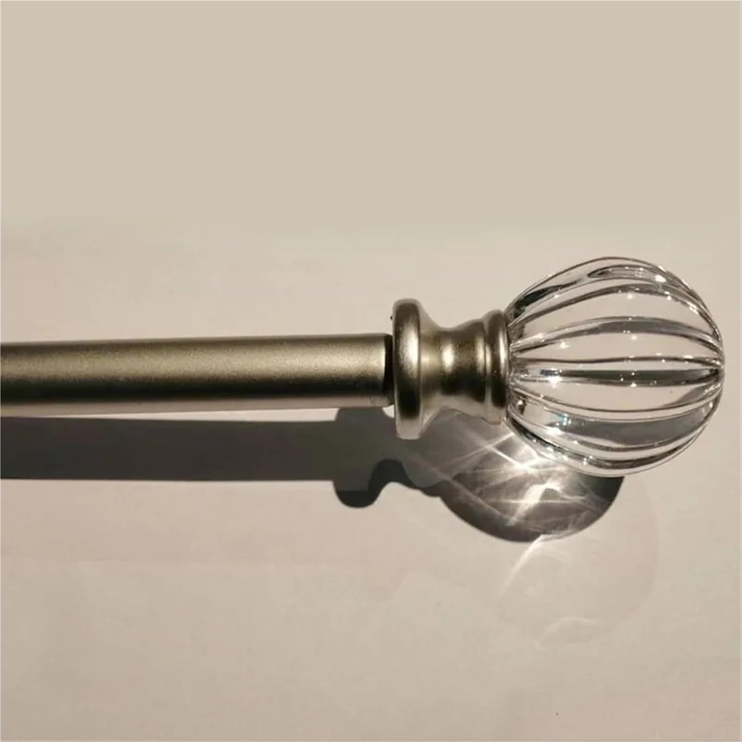 Curtain Rod Finials 4 Pcs Clear Ball Curtain Pole Finials Drapery Rod Finial Caps for 13-19mm Diameter Rods Pole
