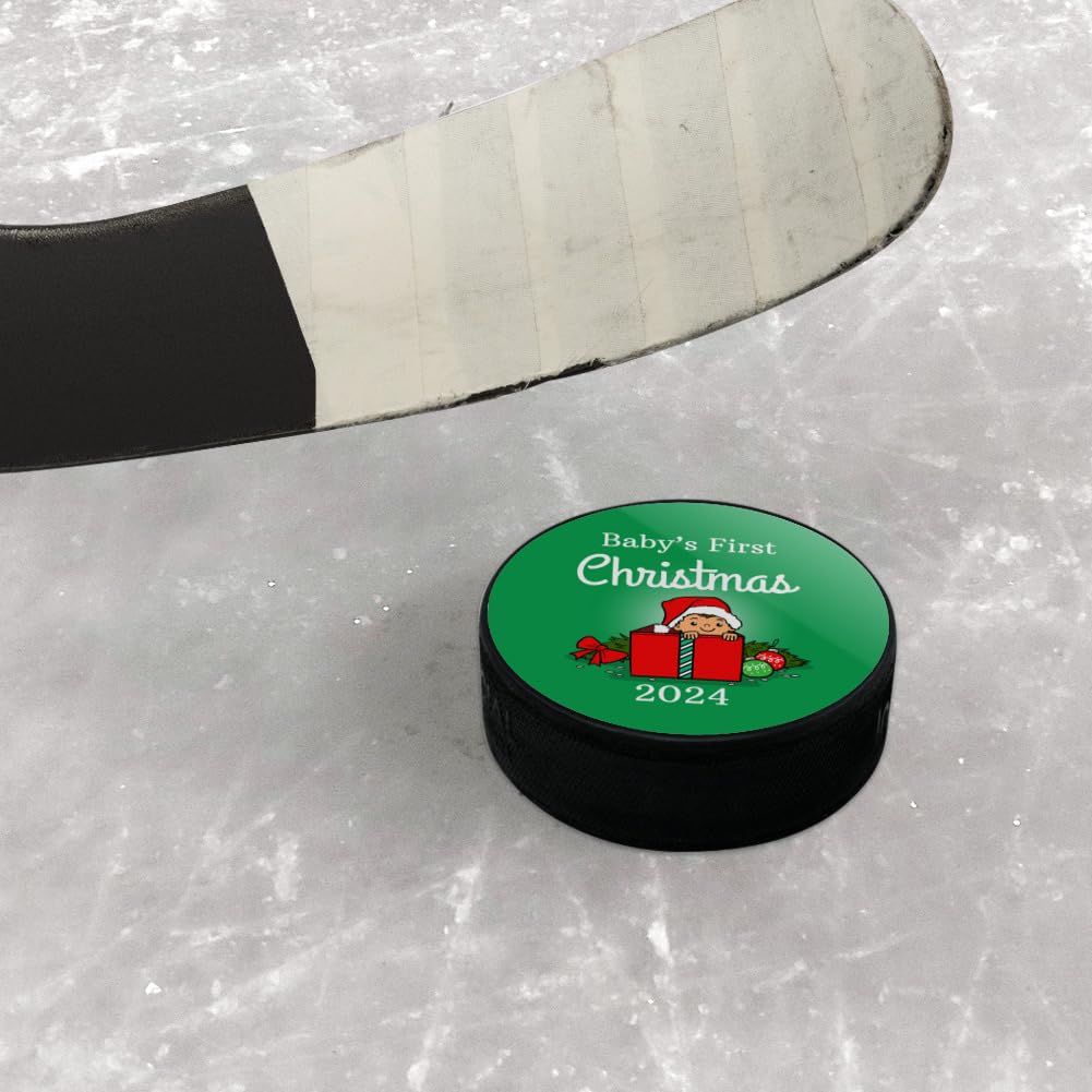 Baby's First Christmas 2024 Ice Hockey Puck