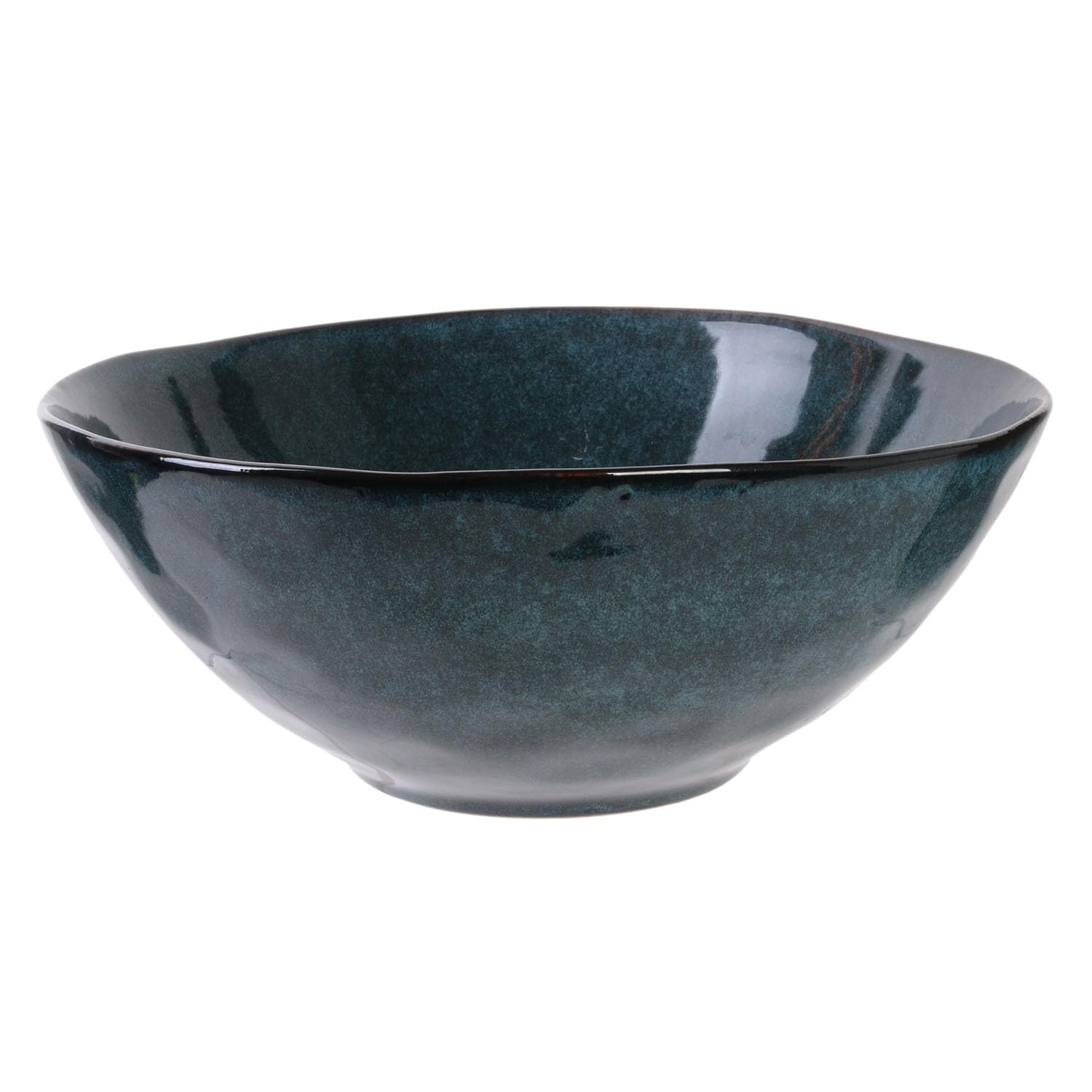 HOME DECO FACTORY Ka3759 Salad Bowl, 3 litres, Diameter 28 cm, Height 11 cm, Blue, Art de La Table, Salad Bowl, Glass Bowl Porceain, Ceramic