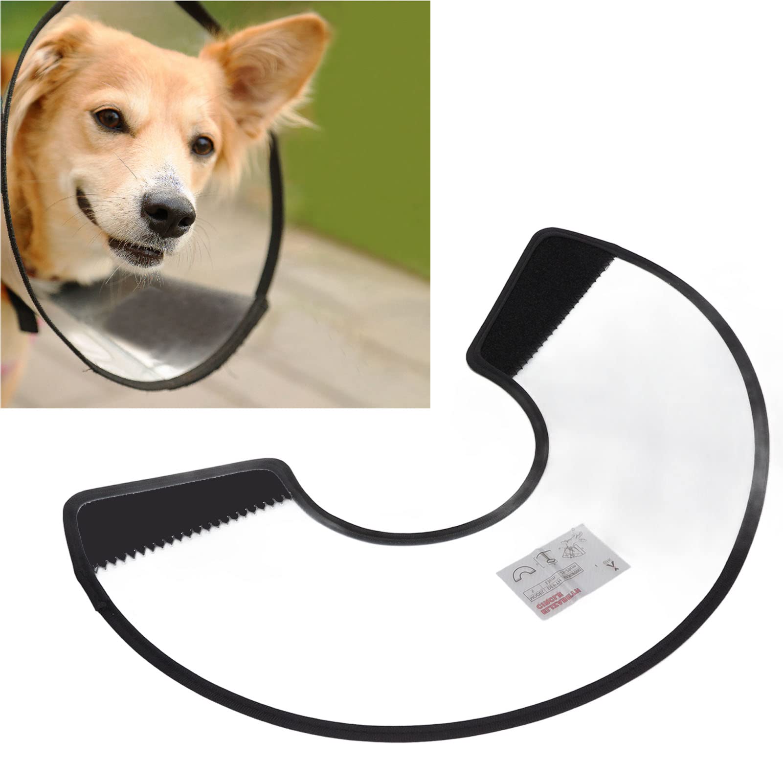 Collare a Cono per Animali Domestici Cono di Recupero Morbido Regolabile per Cani e Gatti Dopo L'intervento Chirurgico, Plastica Traslucida, 1 Pezzo (4#)