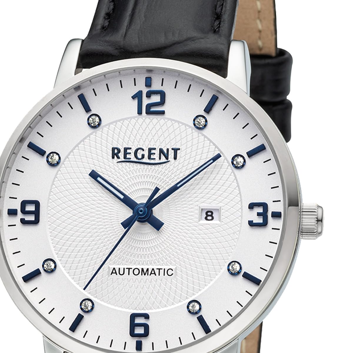 REGENT Automatik Damenuhr, Edelstahl, Zifferblatt Silber, 5Bar, ⌀34mm F-1668