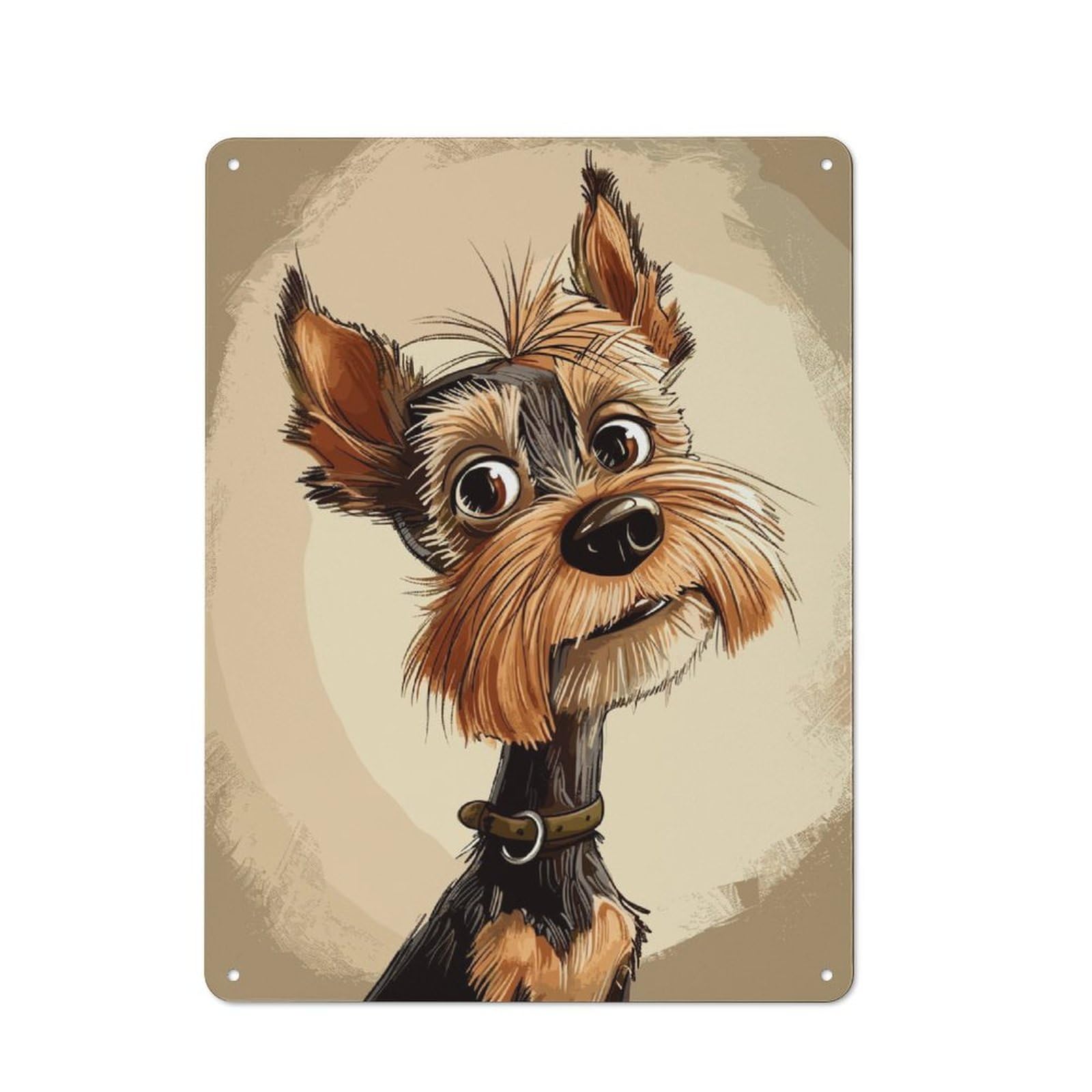 Junmoney Yorkshire Terrier Vintage Tin Sign 40X30cm With For Studio Or Craft Room, For Garage, Workshop And Man Cave Decoration