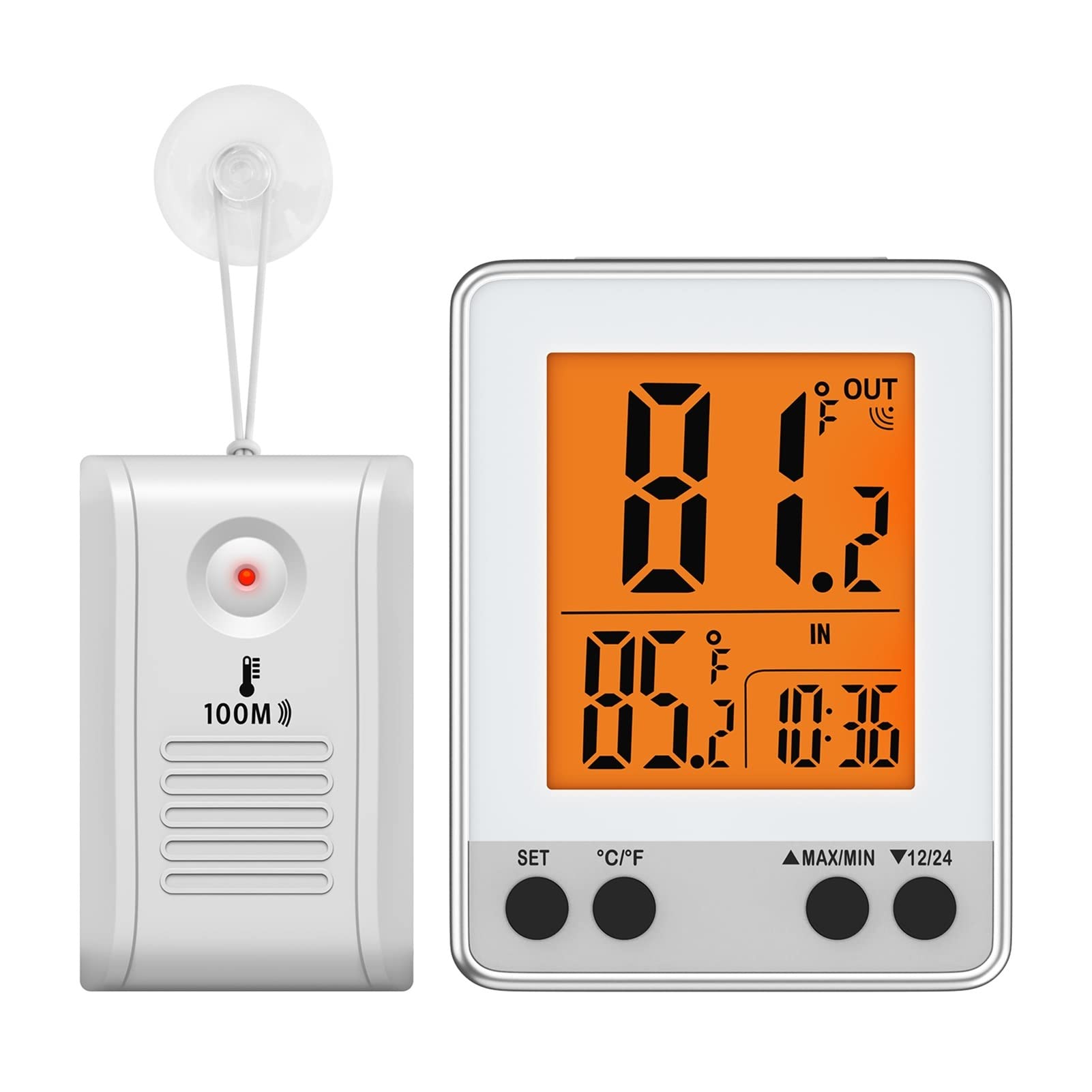 Termómetros para piscinas Termómetro digital al aire libre Sensor inalámbrico Monitor de temperatura interior Lcd Relojes de mesa de escritorio para piscinas interiores y exteriores, spas y jacuzzis