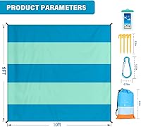 Vista 181 de Beach Blanket Oversized Extra Large 78" X 81",Waterproof Sandproof Beach Blanket 1-7 Adults Lightweight Durable for Travel Camping Hiking Picnic