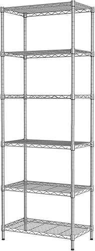 Miniatura 12 de SINGAYE Estante de almacenamiento con 5 estantes de alambre para armario, baño, despensa de metal, cocina, pequeña estantería de garaje,