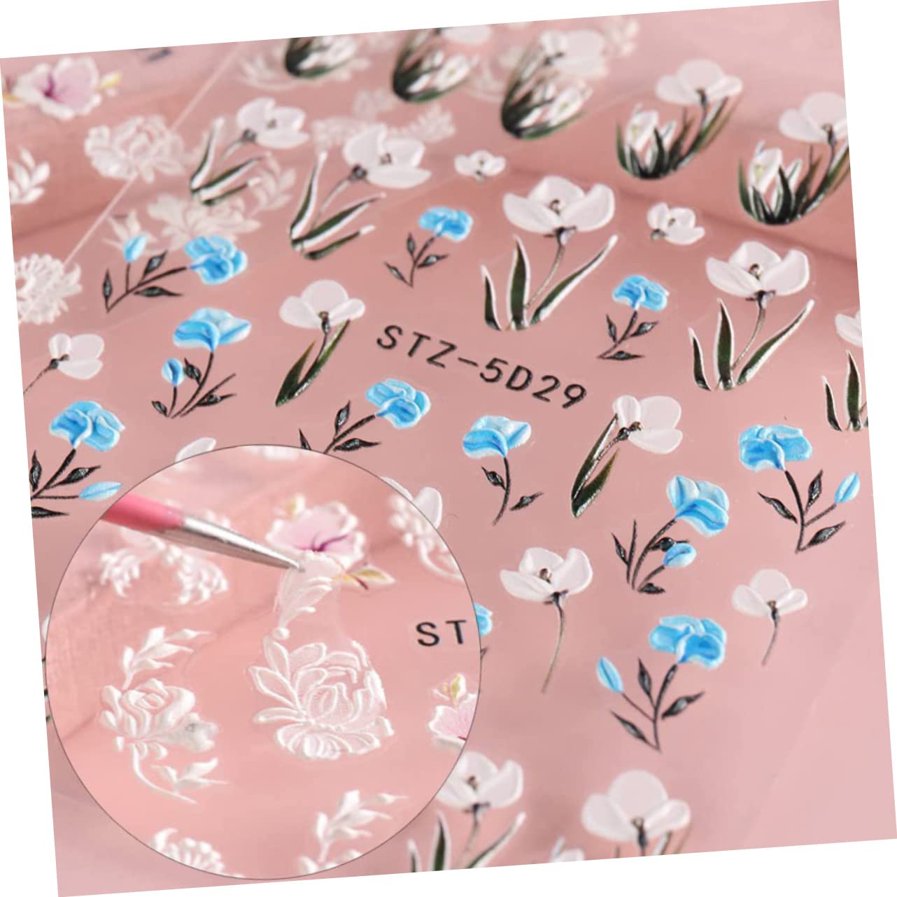 Healeved 30fogli Adesivi Per Unghie Floreali Rilievo Decorazioni Per Nail Art Facili Da Applicare Per Uso Professionale e Fai Da Te Perfetti Per Smartphone e Scrapbooking