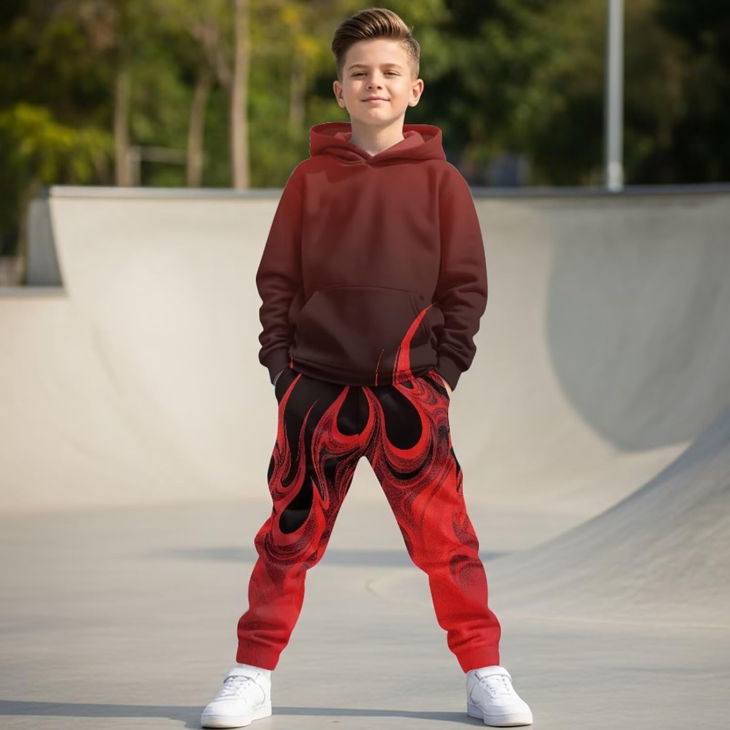 Bulopur Sweat Suits Kids 2 Piece Pullover Crewneck Sweatshirt Soft Jogger Pants Active Tracksuit Sweat Winter Outfits
